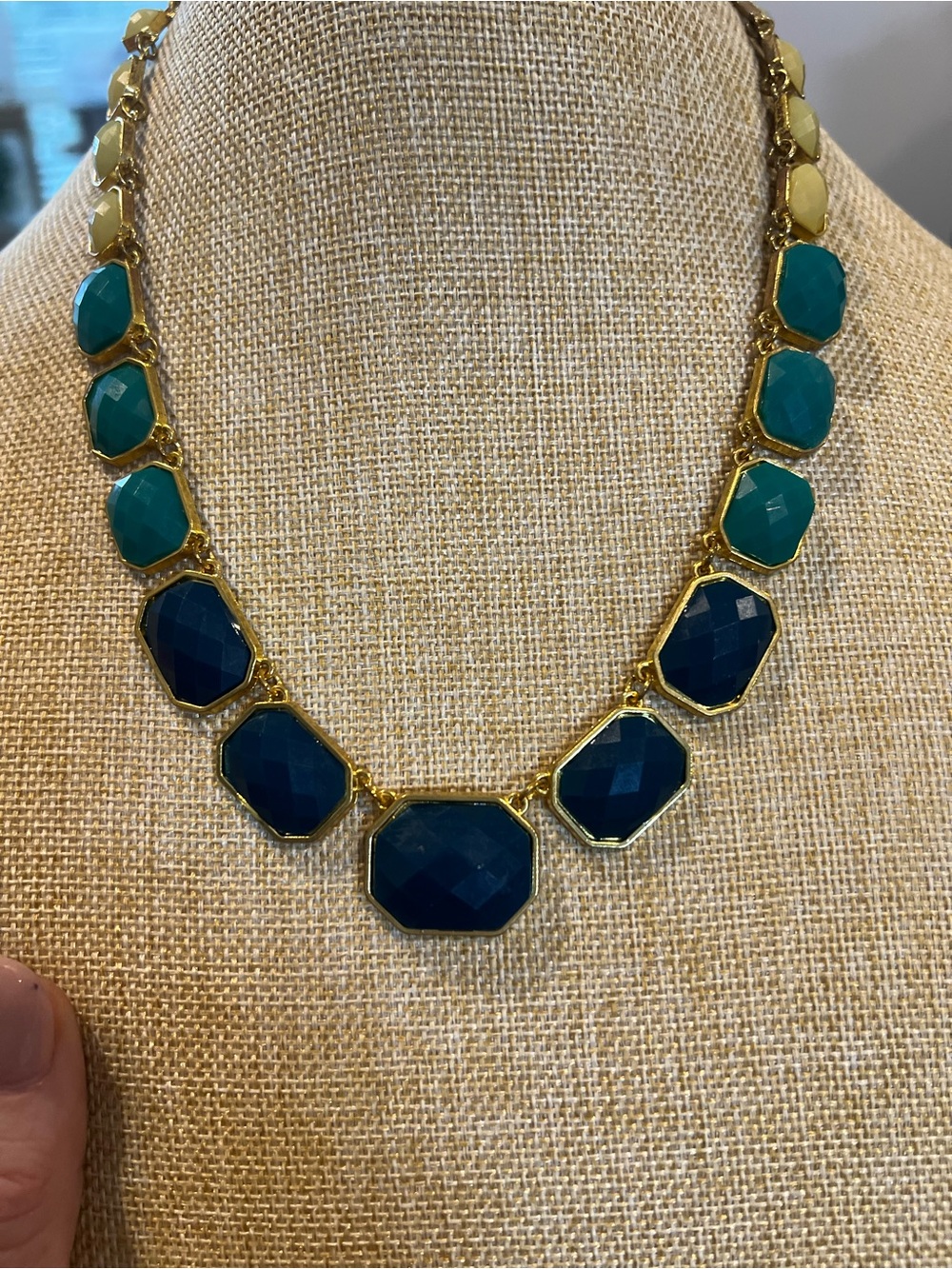 Teal & Gold Statement Necklace Lot 💙✨ - Picture 10 of 11